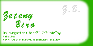 zeteny biro business card